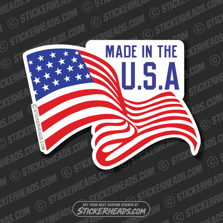 Made In The U.S.A. American Flag  - USA Flag Sticker