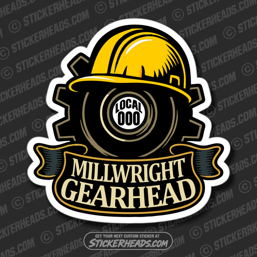 MILLWRIGHT GEARHEAD  -  Union Mic Funny Sticker