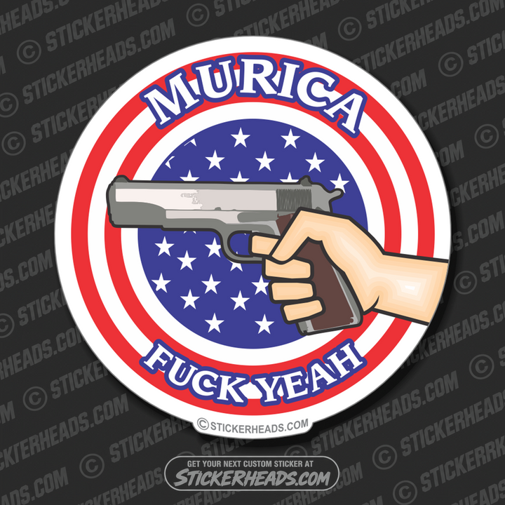 Murica Hand with GUN America - Pro Gun Sticker