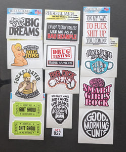 ⭕MT027 - Misc Funny   12-3" Sticker Pack   | |  Over Run Sticker Deal   | |