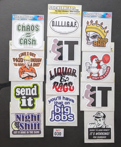 ⭕MT030 - Misc Funny 12-3" Sticker Pack   | |  Over Run Sticker Dea