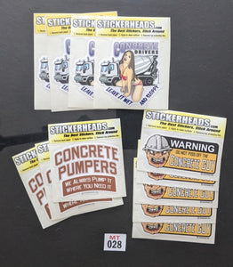 ⭕MT028 - Concrete Pumpers   12-3" Sticker Pack   | |  Over Run Sticker Deal   | |