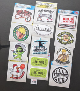 ⭕MT031 - Misc Funny 12-3" Sticker Pack   | |  Over Run Sticker Dea