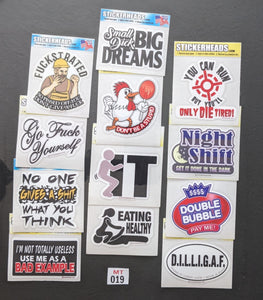 ⭕MT019 - Misc Funny  12-3" Sticker Pack   | |  Over Run Sticker Deal   | |