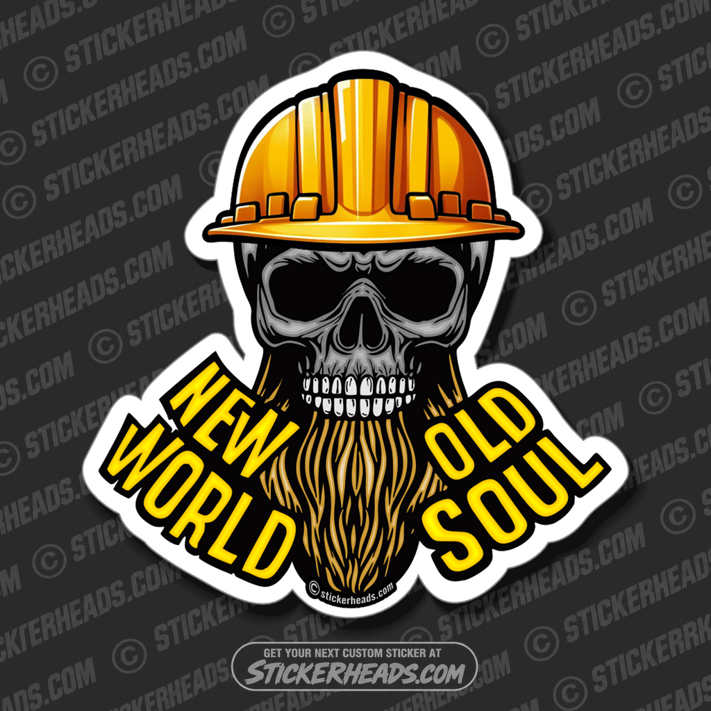 NEW WORLD OLD SOUL SKULL - Skull Work Misc Sticker