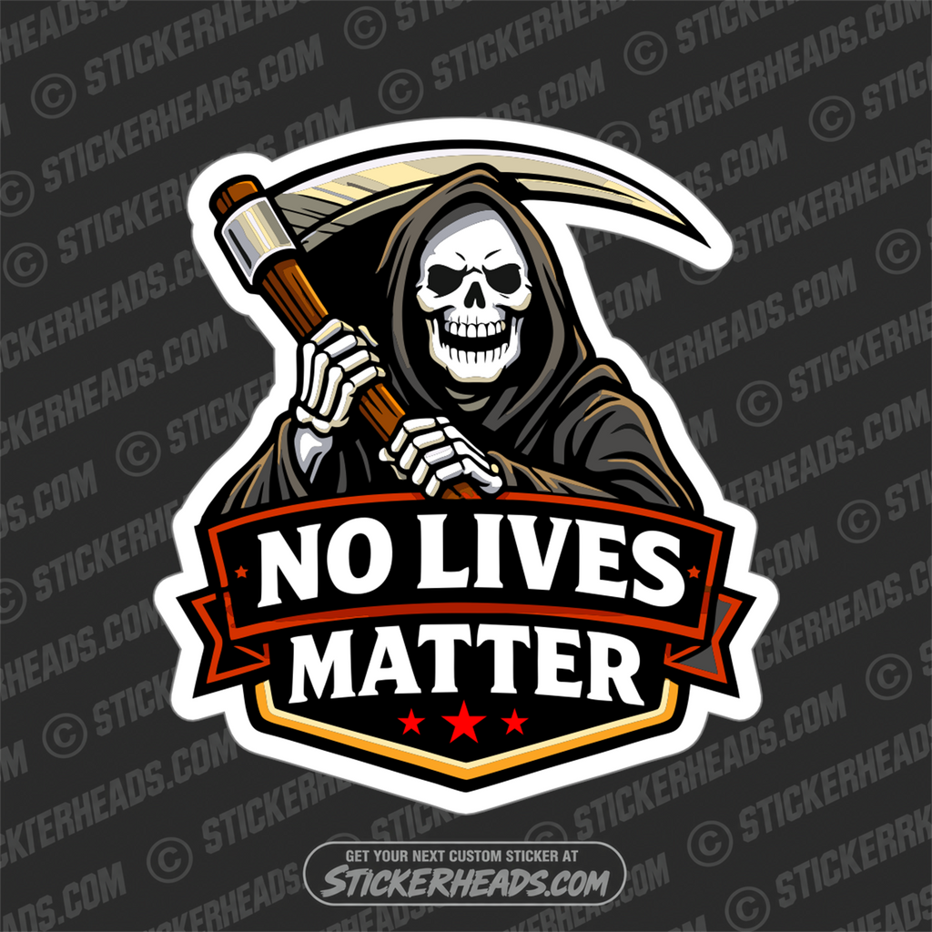 NO ONE GETS OUT ALIVE - SKULL - Misc Funny Sticker