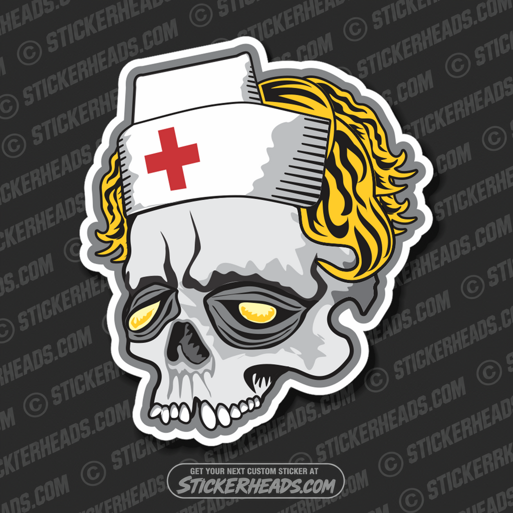 Nurse Skull - Nursing Nurse RN - Occupation Sticker