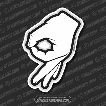 Made ya look OK hand sign circle game - Funny Sticker