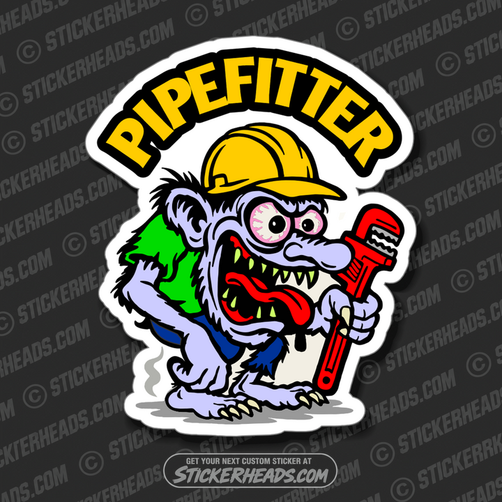 PIPEFITTER PLUMBER MONSTER  - Union Misc Funny Sticker