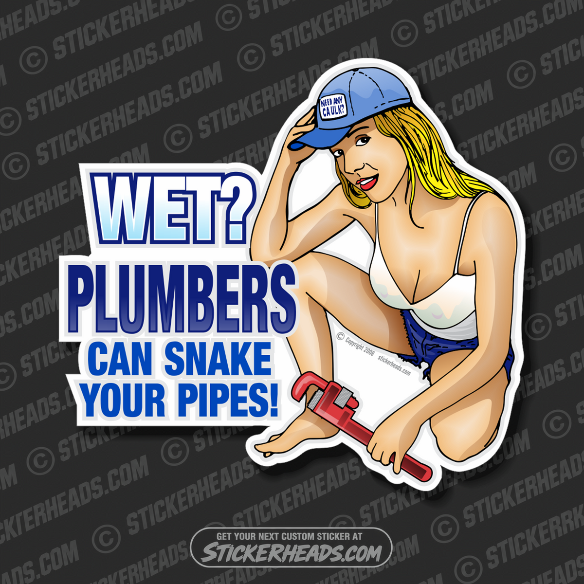 Wet? Plumbers Can Snake Your Pipes   -  Pipefitters  Plumbers Sticker
