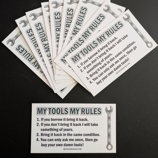 MY TOOLS MY RULES  -  PACK OF 10 -  Funny Business Cards