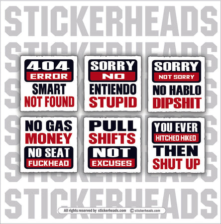 RIPPED AND ROWDY - Work Job Funny Sticker 6 Pack