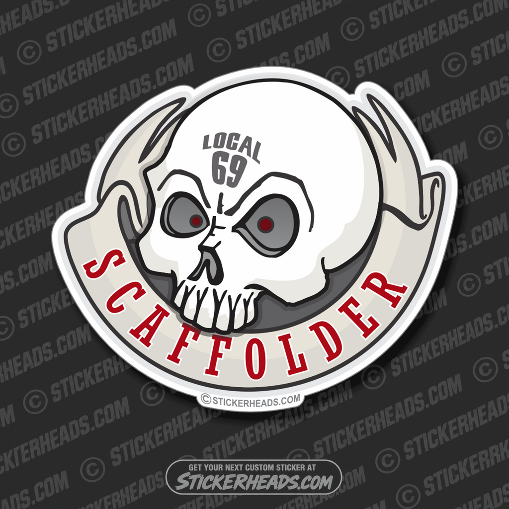 Skull with Banner (Your Local) - Sticker Scaffolder Scaffolding Scaffold