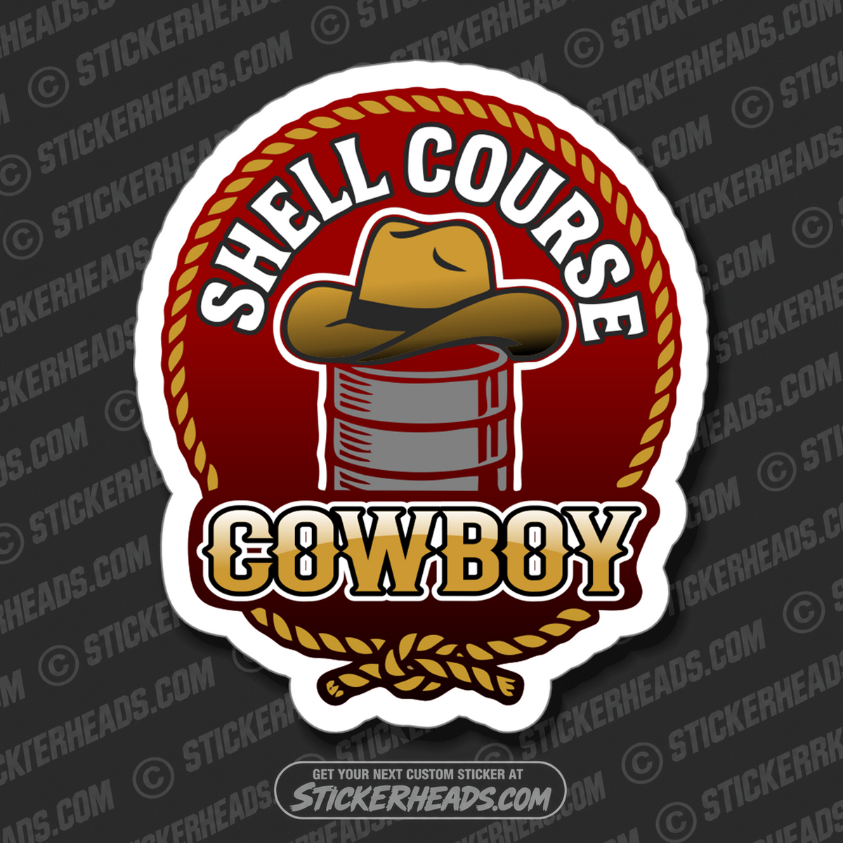 SHELL COURSE COWBOY - TANK BUILDER Sticker