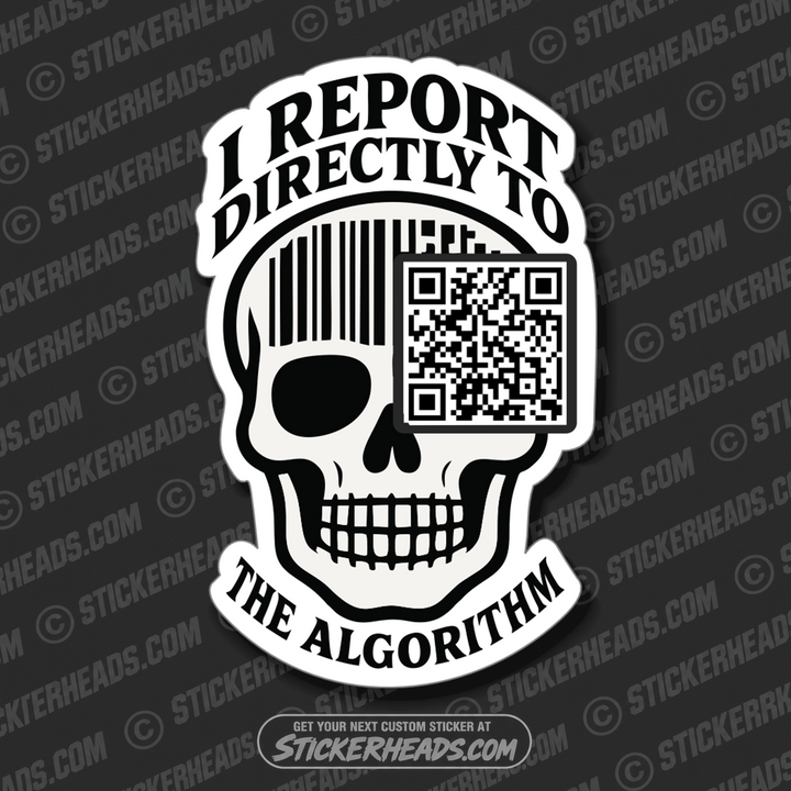 SKULL REPORT ALGORITHM   - Funny  Conspiracy Sticker