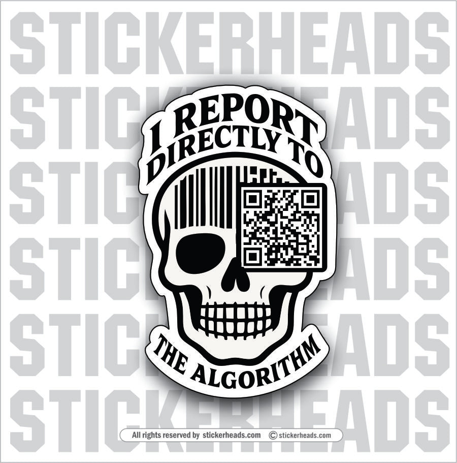 SKULL REPORT ALGORITHM   - Funny  Conspiracy Sticker