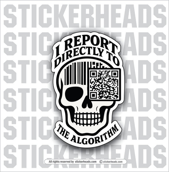 SKULL REPORT ALGORITHM   - Funny  Conspiracy Sticker