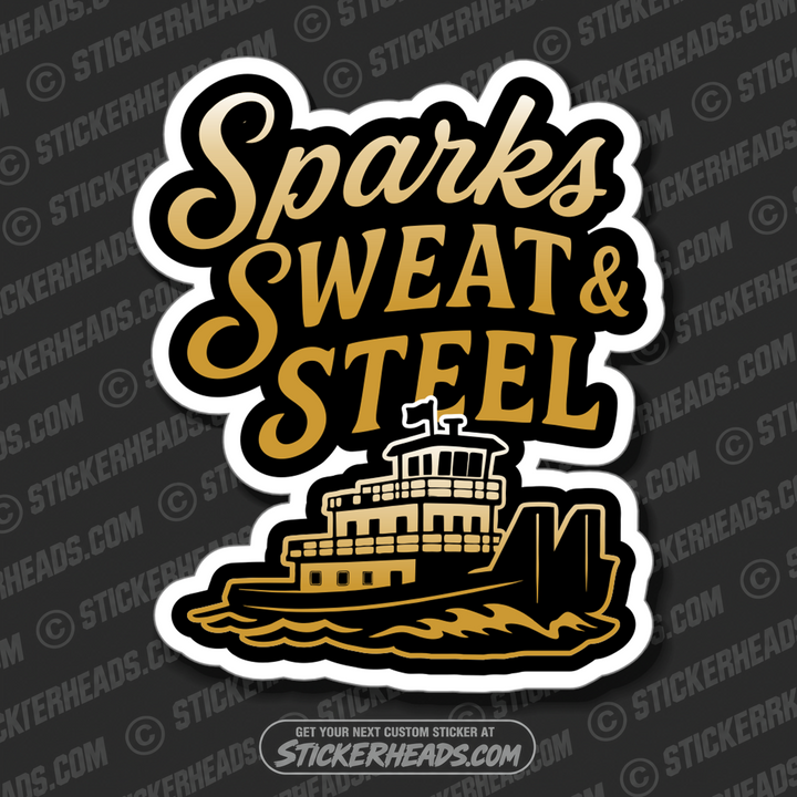 SPARKS SWEAT STEEL -  BARGE TOWBOAT Union Misc  Sticker