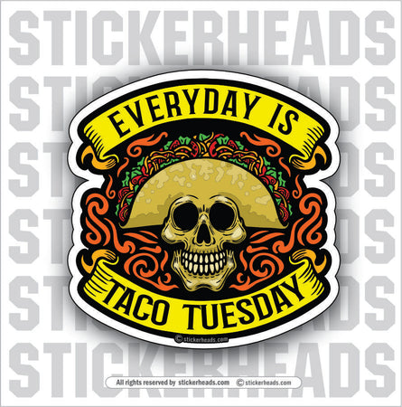 TACO TUESDAY - Skull - union misc work Funny Sticker