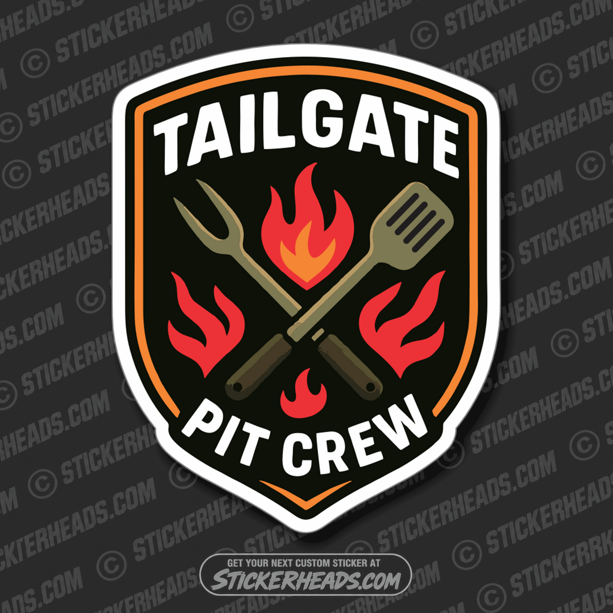 TAILGATE PIT CREW - BBQ Smoker Pitmaster Tailgate Funny Sticker