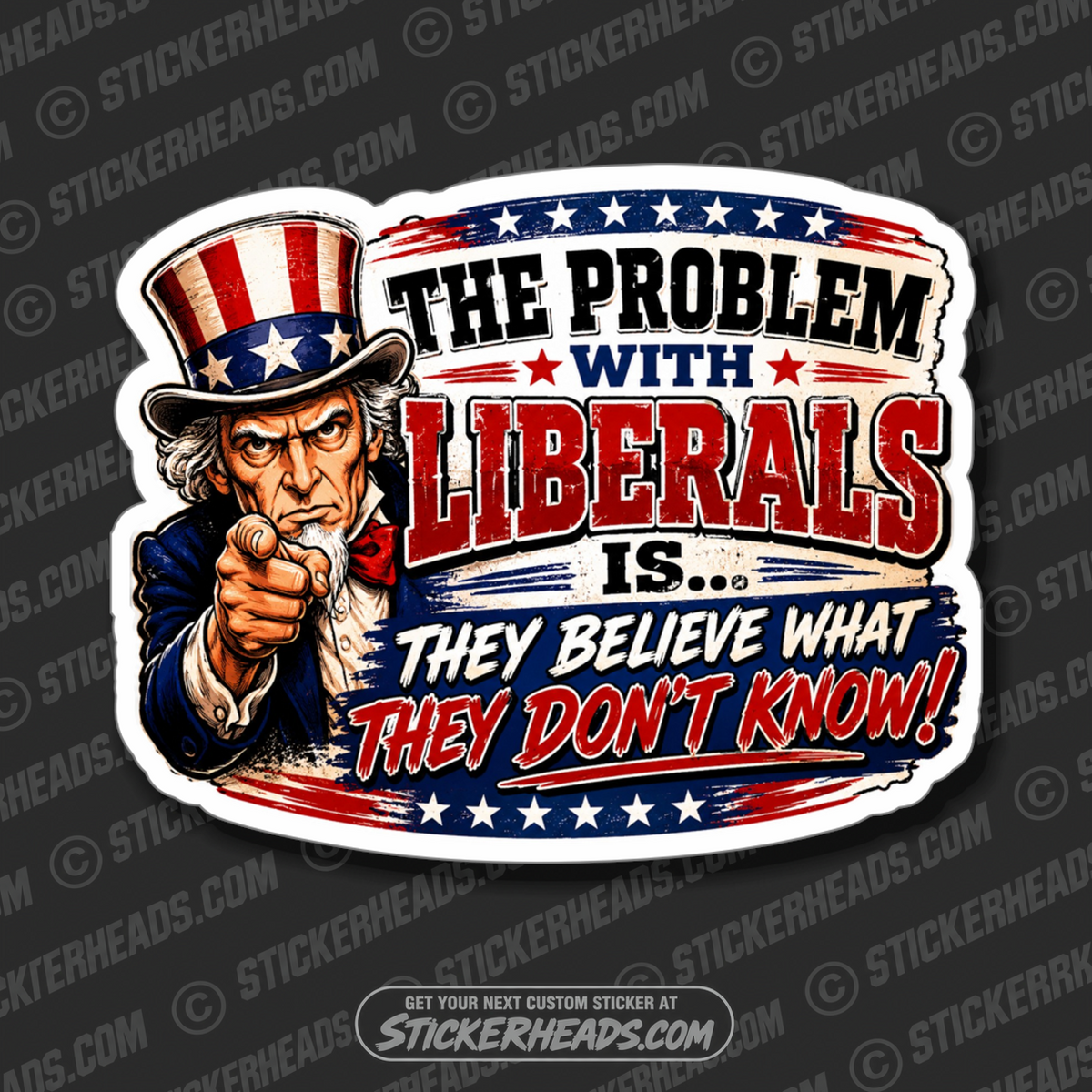 THE PROBLEM WITH LIBERALS - POLITICAL FUNNY STICKER