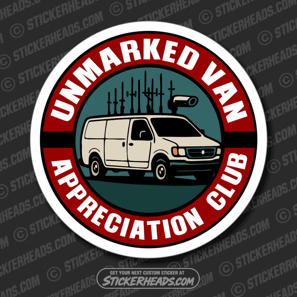 UNMARKED VAN CLUB  - Funny Conspiracy Sticker