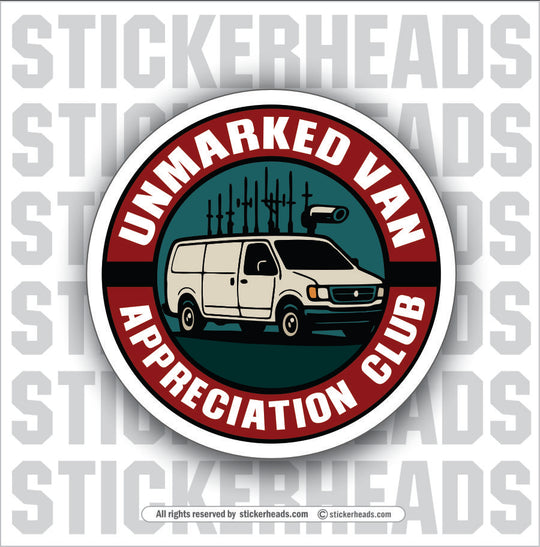 UNMARKED VAN CLUB  - Funny Conspiracy Sticker
