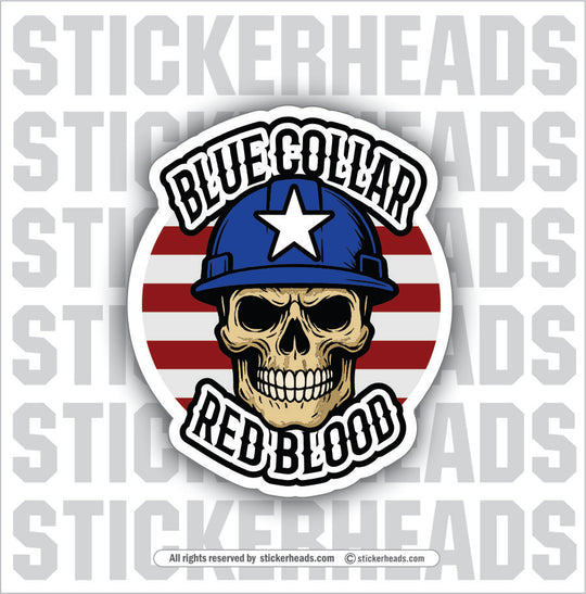 BLUE COLLAR RED BLOOD SKULL  - SKULL UNION  Misc Sticker