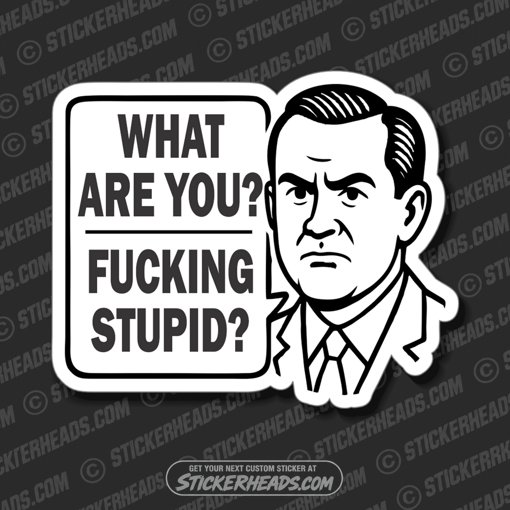 WHAT ARE YOU FUCKING STUPID - PARENT SAYINGS - Misc Funny Sticker