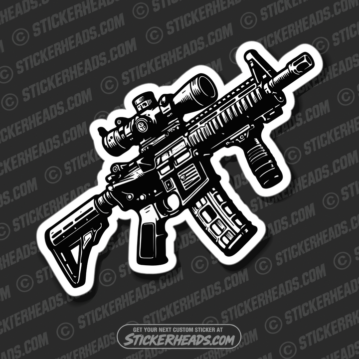 BLACK AR15 AR 15 GUN  -  Pro Gun Sticker