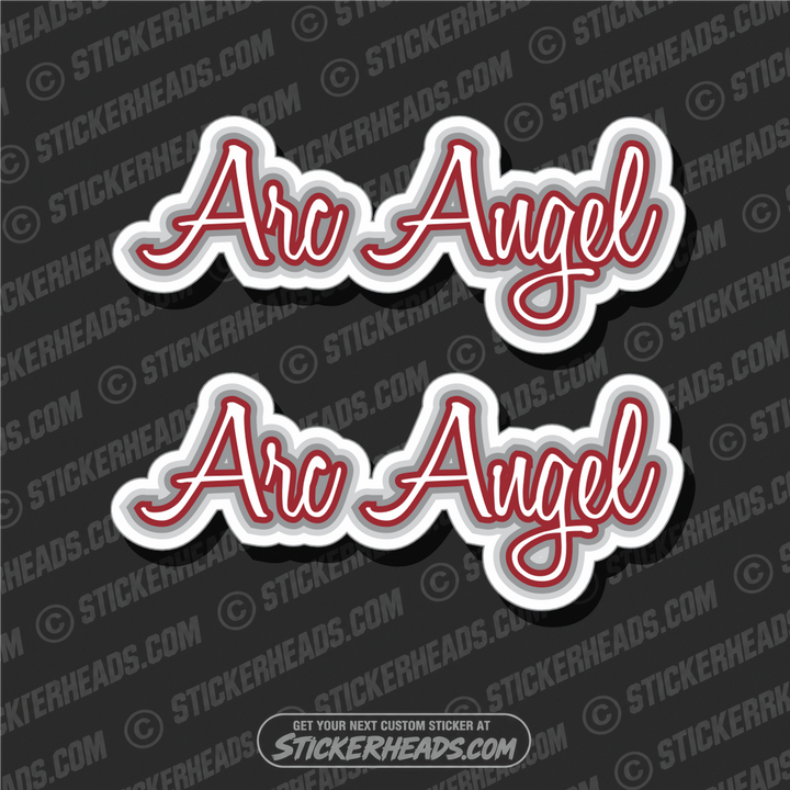 Arc Angel script text - WELDERs - weld sticker