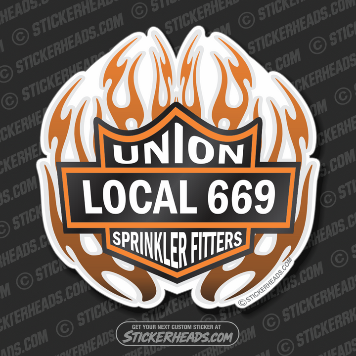 Biker Badge -  with your local - Sprinkler Fitter  Sprinklerfitter fitter  - Sticker