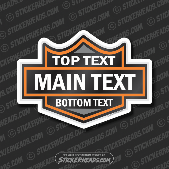 Biker Badge - Add Your Own Custom Text - Make Your Own Sticker