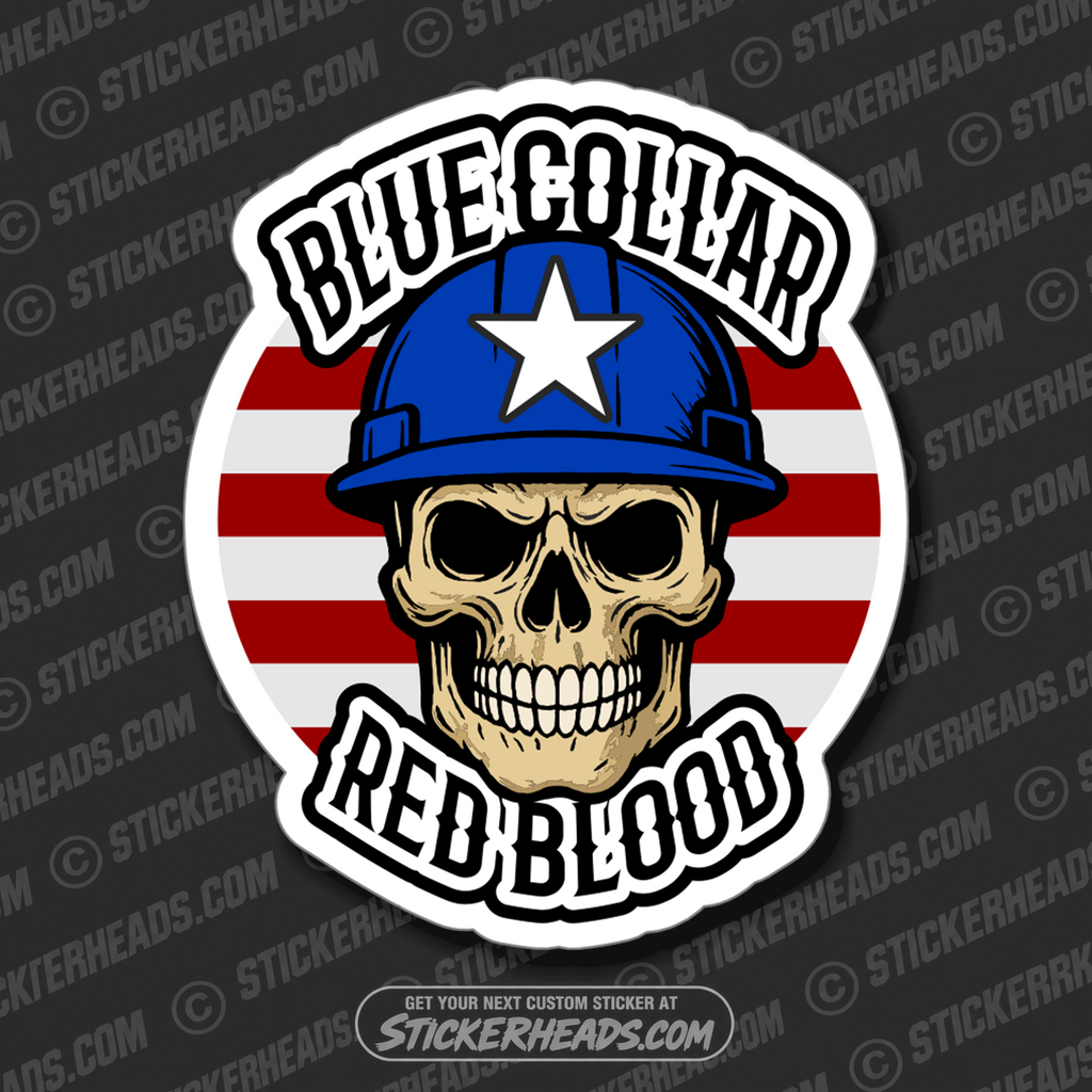 BLUE COLLAR RED BLOOD SKULL  - SKULL UNION  Misc Sticker