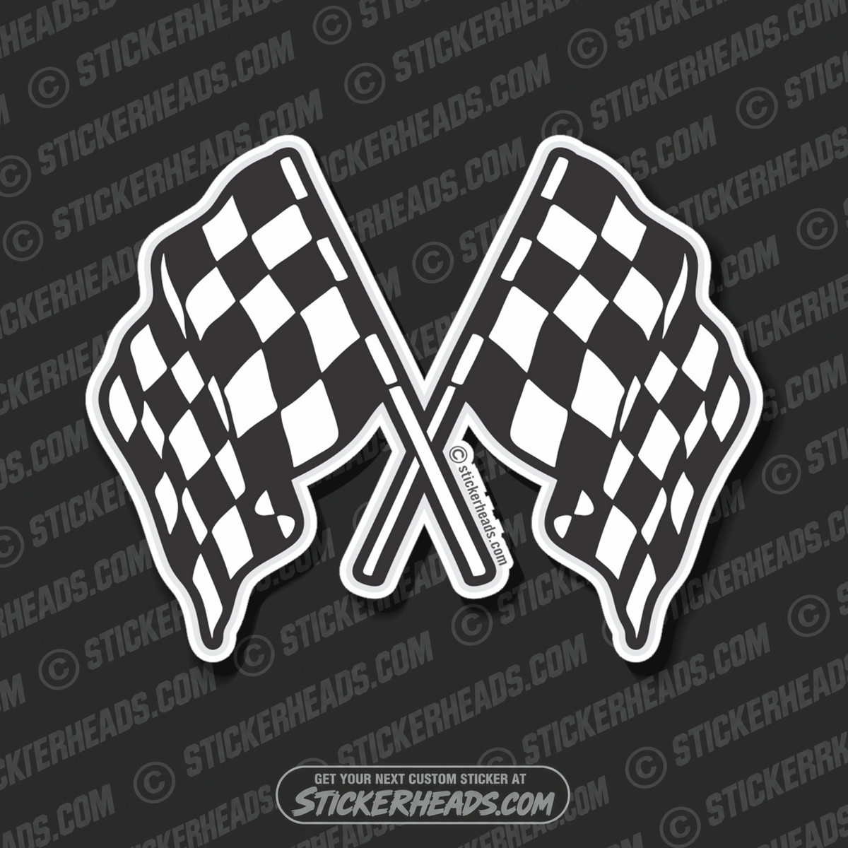 Crossed Checkered  Racing -  Flag Sticker
