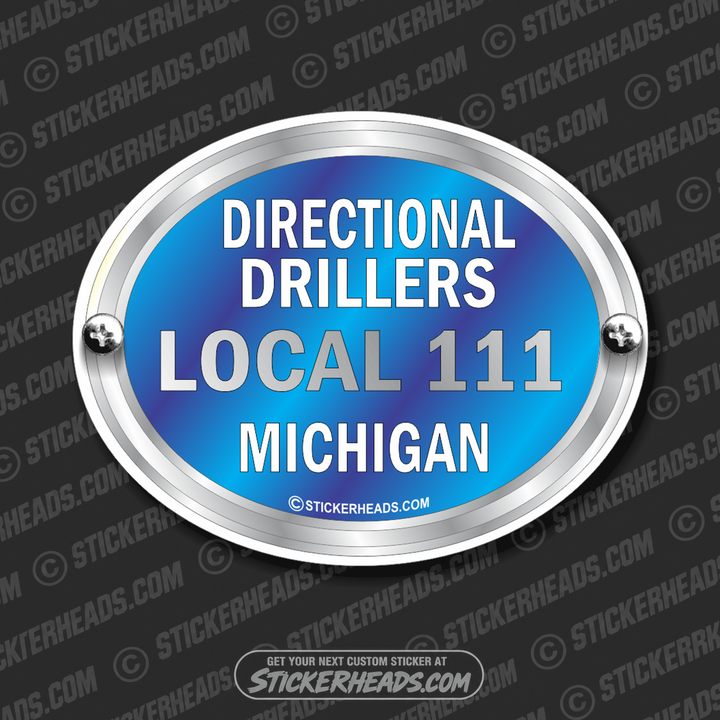 Blue Oval Badge - Custom Text -  Directional Driller Drilling Boring Sticker