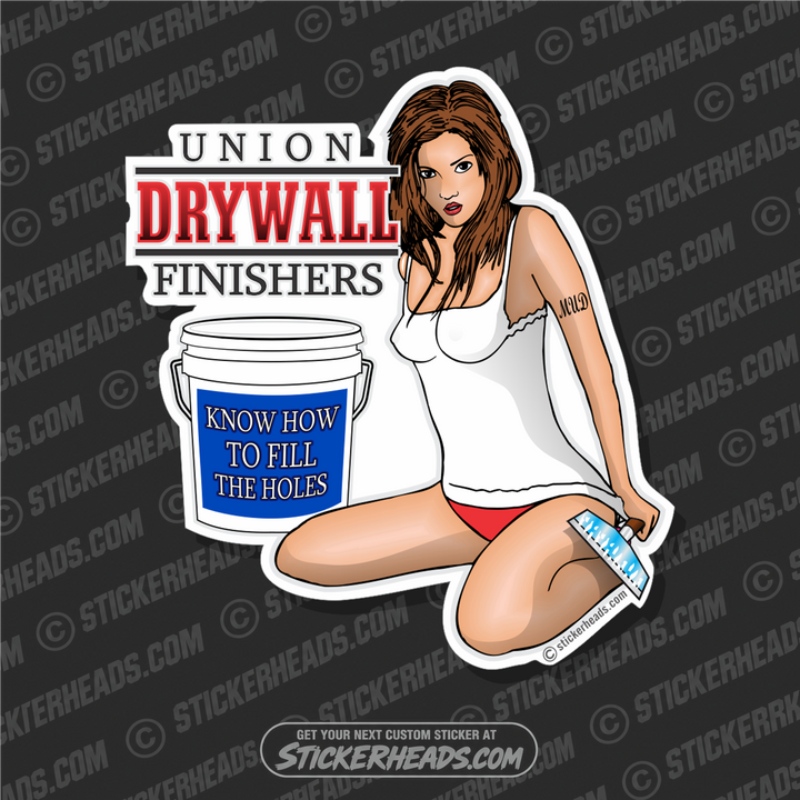 It take studs to hang drywall - Sexy Chick - Drywall Finishers Installer Sticker