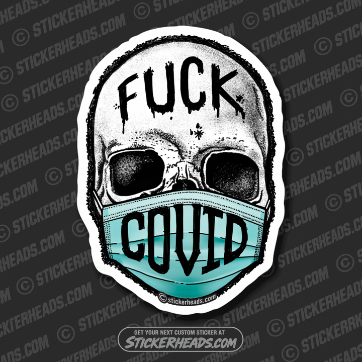 Fuck Covid Skull  -  Work Sticker
