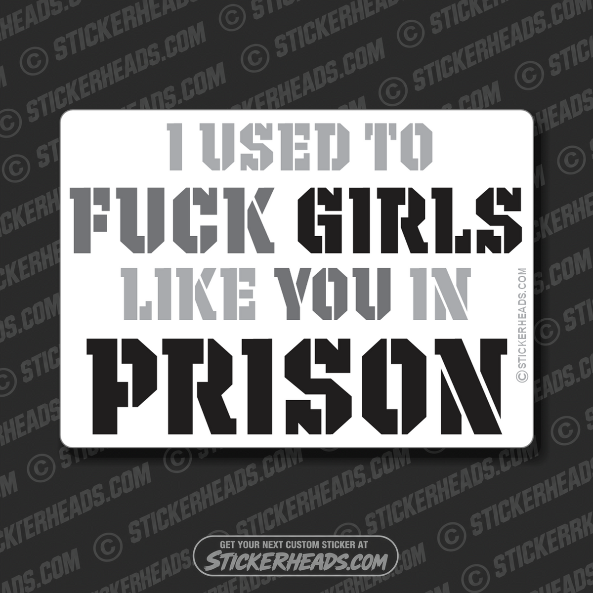 I used to FUCK GIRLS like you in PRISON  - Funny Sticker