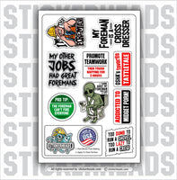 FUCK WITH A FOREMAN STICKER PACK - Work Job Funny Sticker 9 Pack