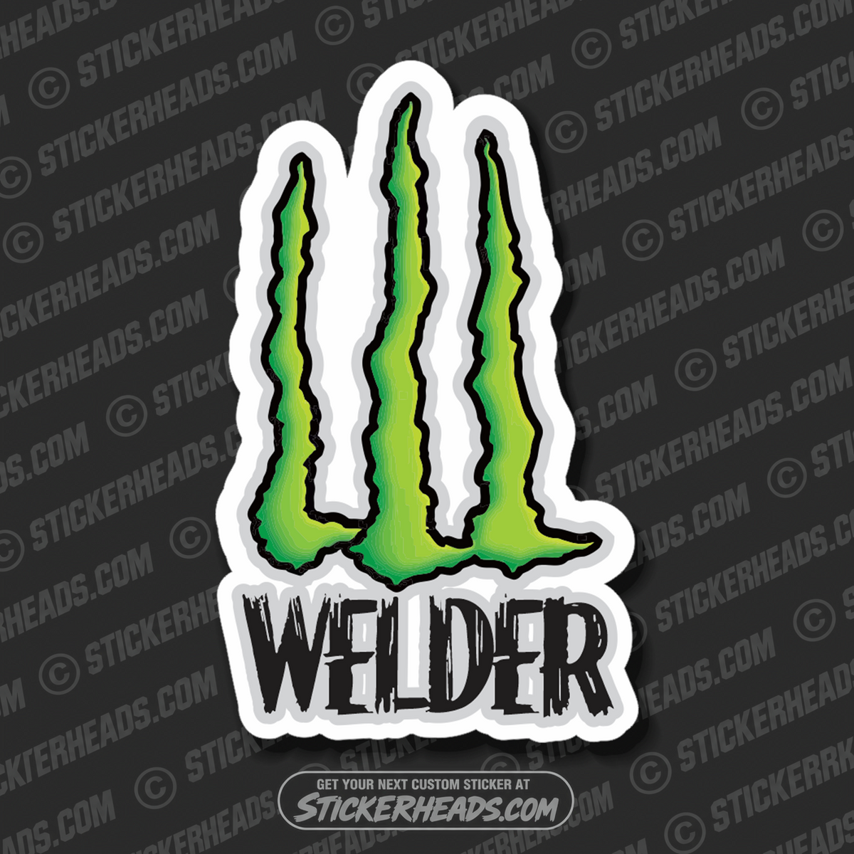 Green W Welder   - welding weld sticker
