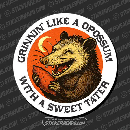 GRINNIN LIKE A OPOSSUM - Funny Work Misc Sticker