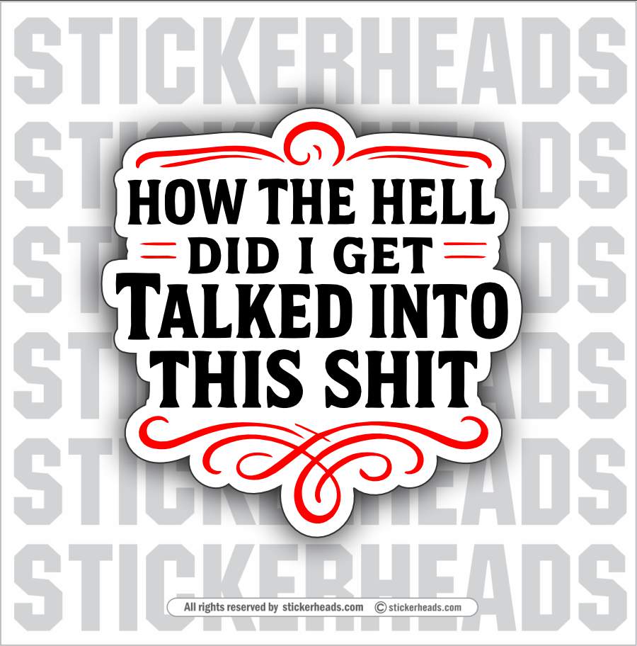 HOW THE HELL DID I GET TALKED INTO THIS SHIT  - WORK FUNNY Union Sticker