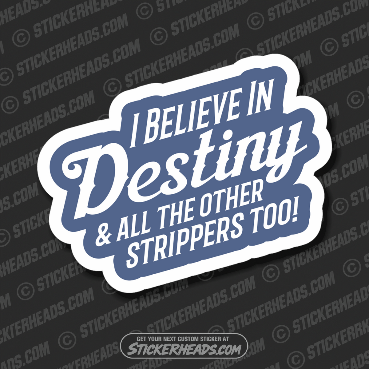 I Believe in Destiny - Strippers - Work Union Misc Funny Sticker
