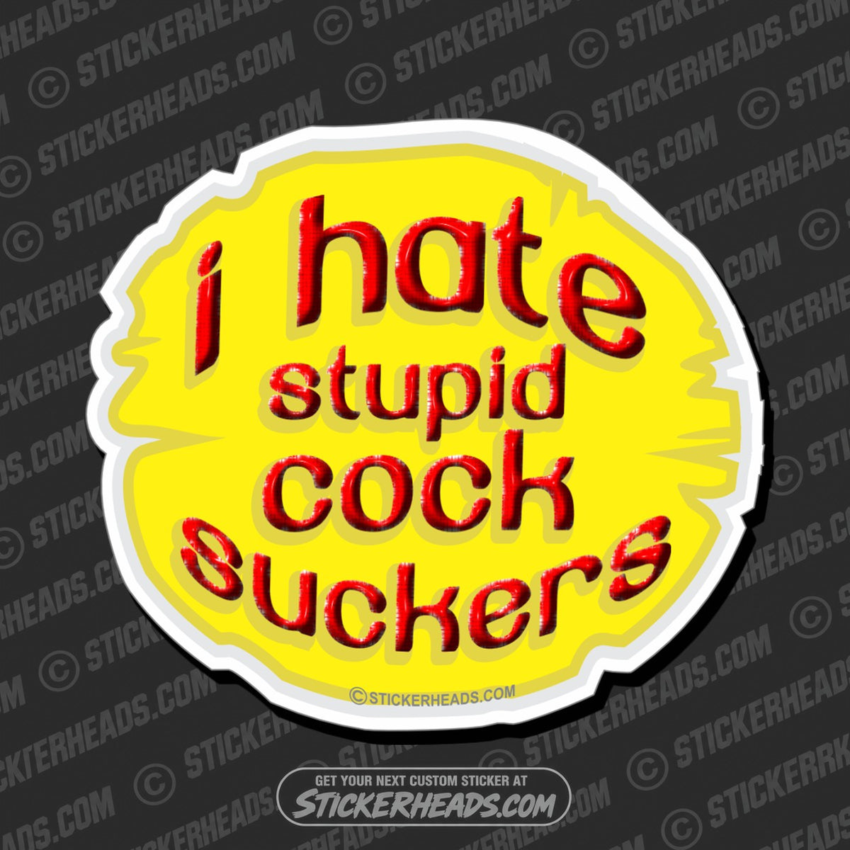 SH-PROTECTED|TAG-REPAIR|i-hate-stupid-cock-suckers-funny-sticker