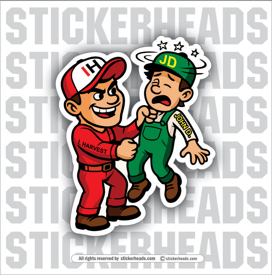 IH BEAT UP JD - VERSION #2  -Tractor Truck  Farm Diesel Sticker