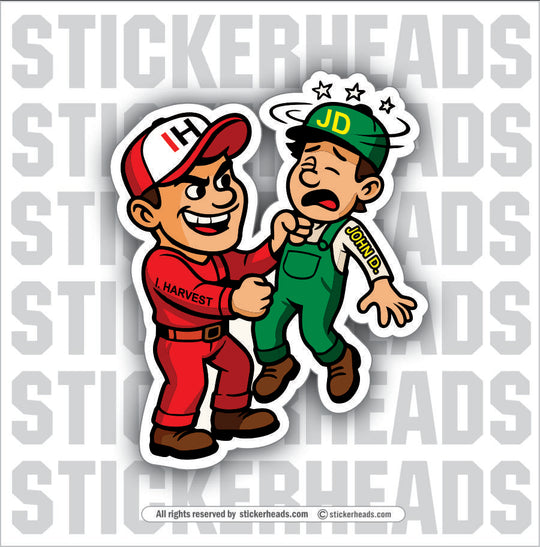 IH BEAT UP JD - VERSION #2  -Tractor Truck  Farm Diesel Sticker
