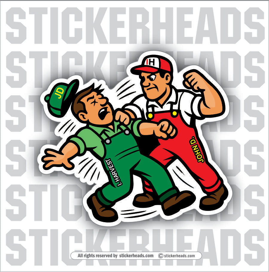 IH BEAT UP JD - VERSION #3 ADULTS  -Tractor Truck  Farm Diesel Sticker