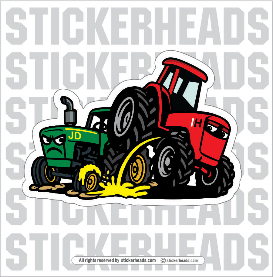 IH TRACTOR - PEE PISS ON - JD TRACTOR - Tractor Truck  Farm Diesel Sticker