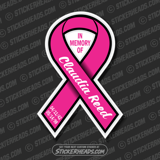 Cancer Pink Ribbon  -  In Memory Of Sticker